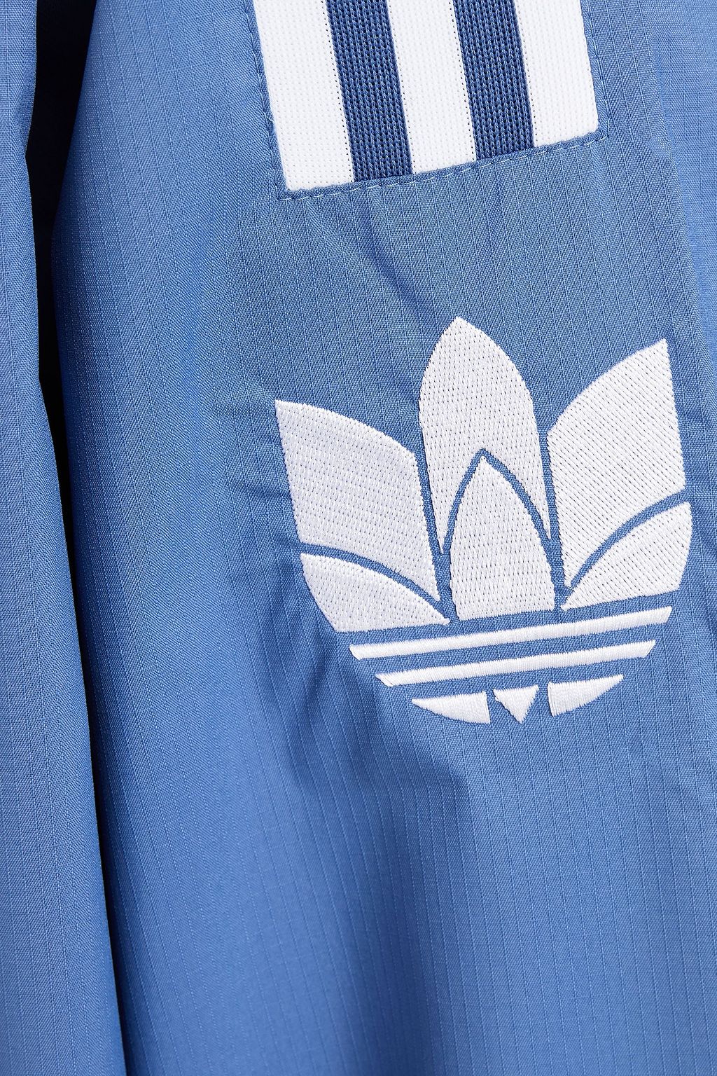 ADIDAS ORIGINALS ストライプシェル加工生地 フード付きジャケット
