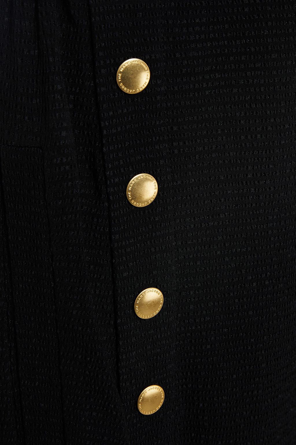 MARC JACOBS Snap-detailed seersucker midi skirt