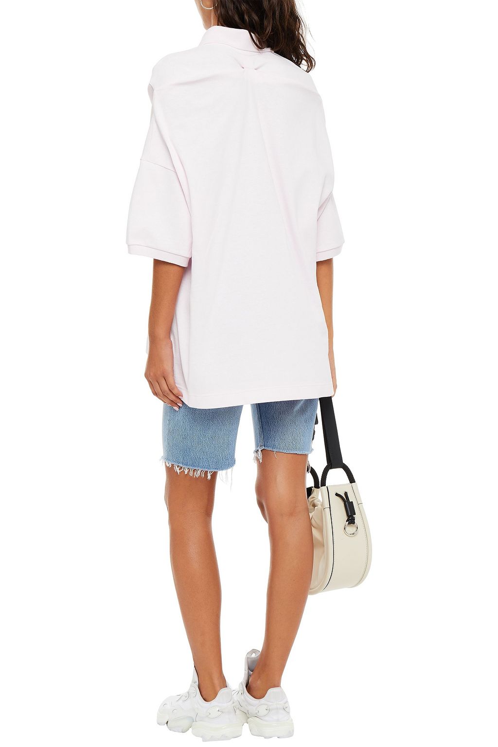 ALEXANDER WANG Tie-front cotton-jersey polo shirt