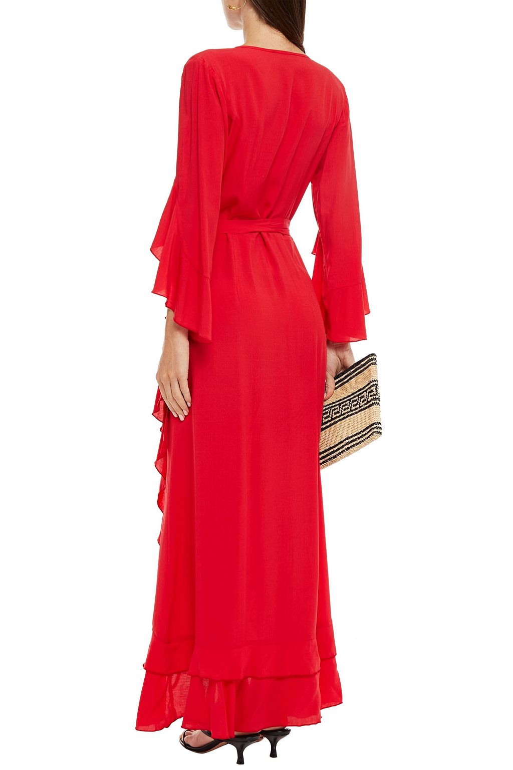 MELISSA ODABASH Cheryl ruffled voile maxi wrap dress
