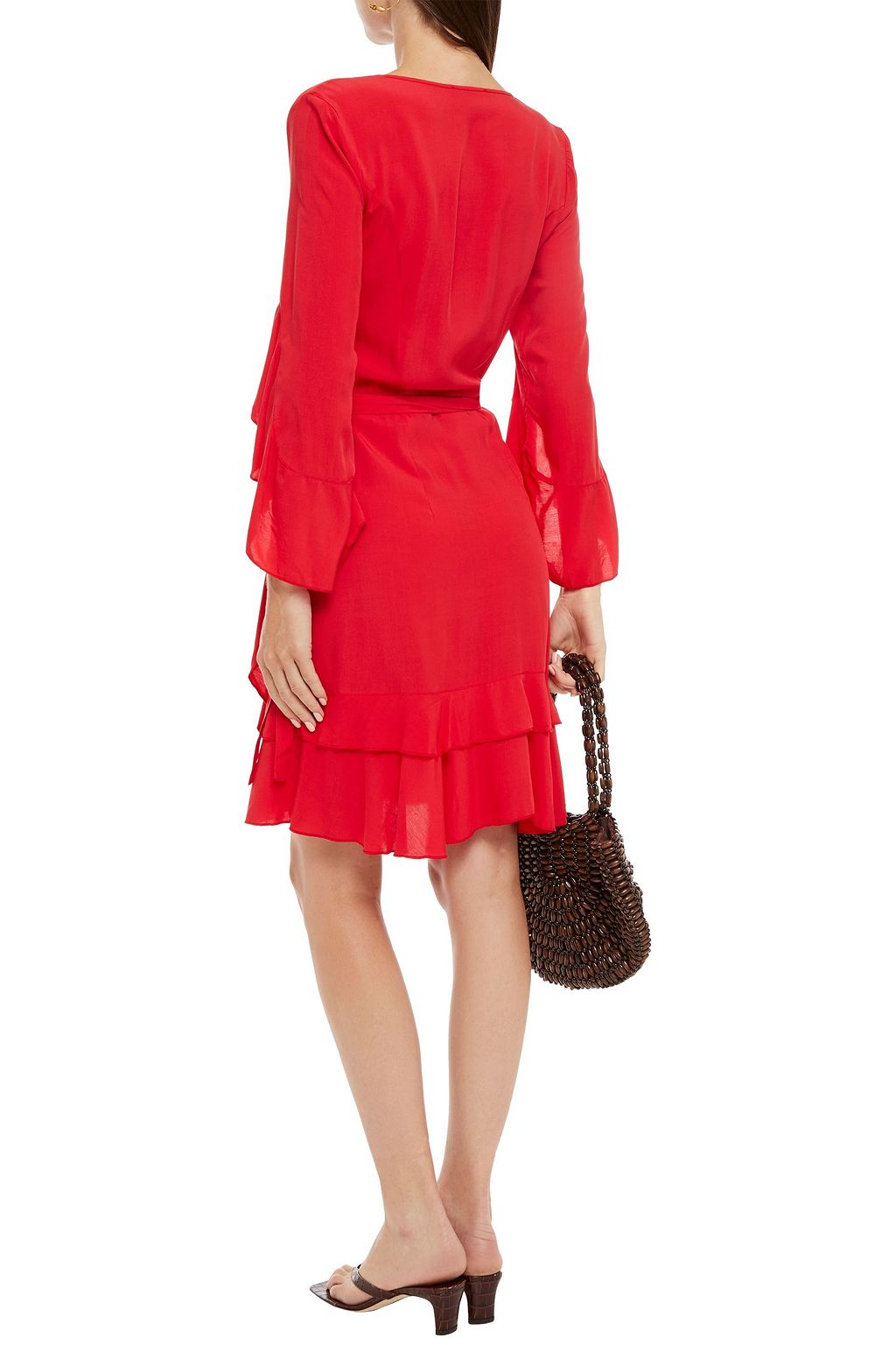 MELISSA ODABASH Kirsty ruffled woven wrap dress