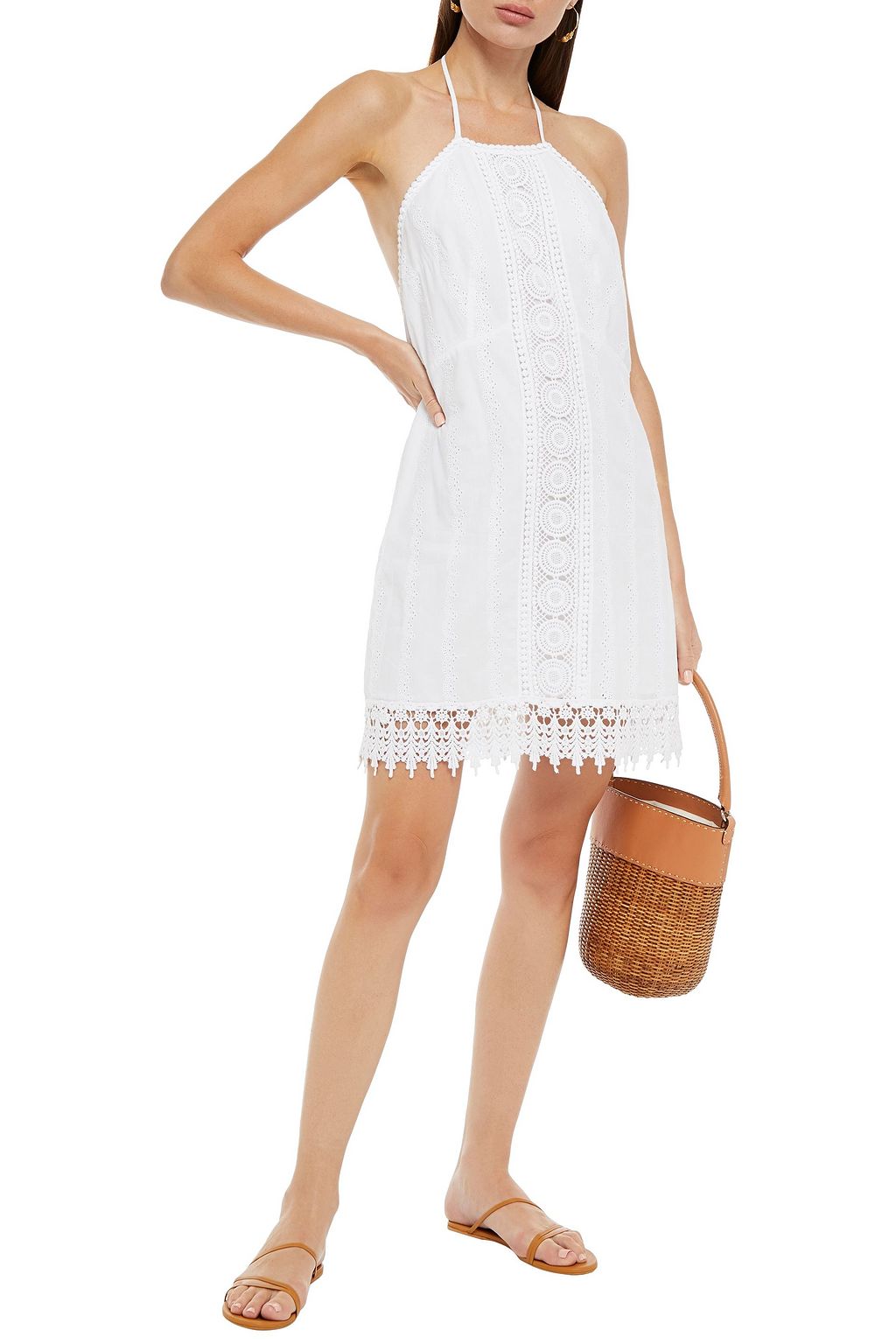 MELISSA ODABASH Poppy broderie anglaise cotton mini dress