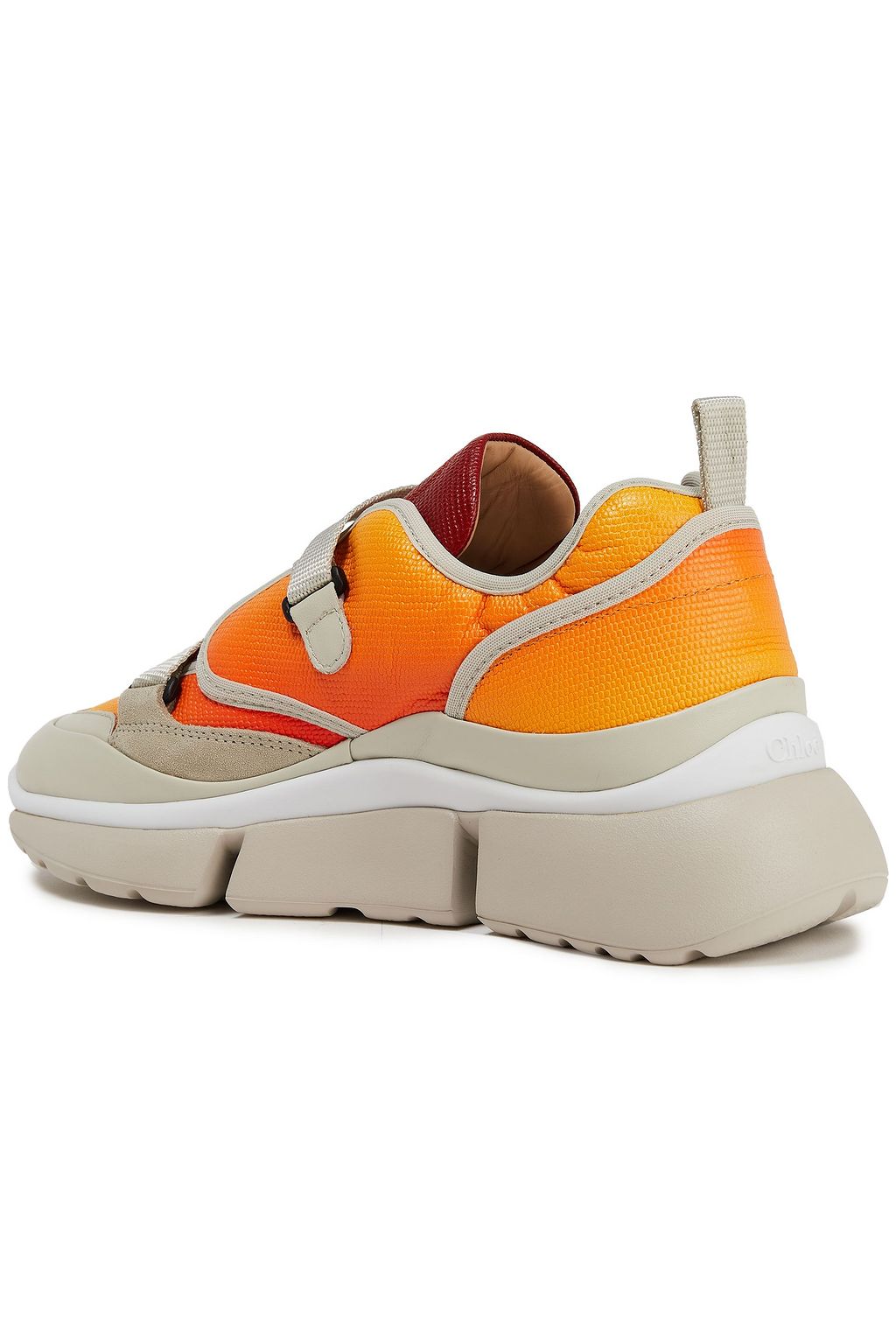 CHLOÉ Dégradé lizard-effect leather sneakers