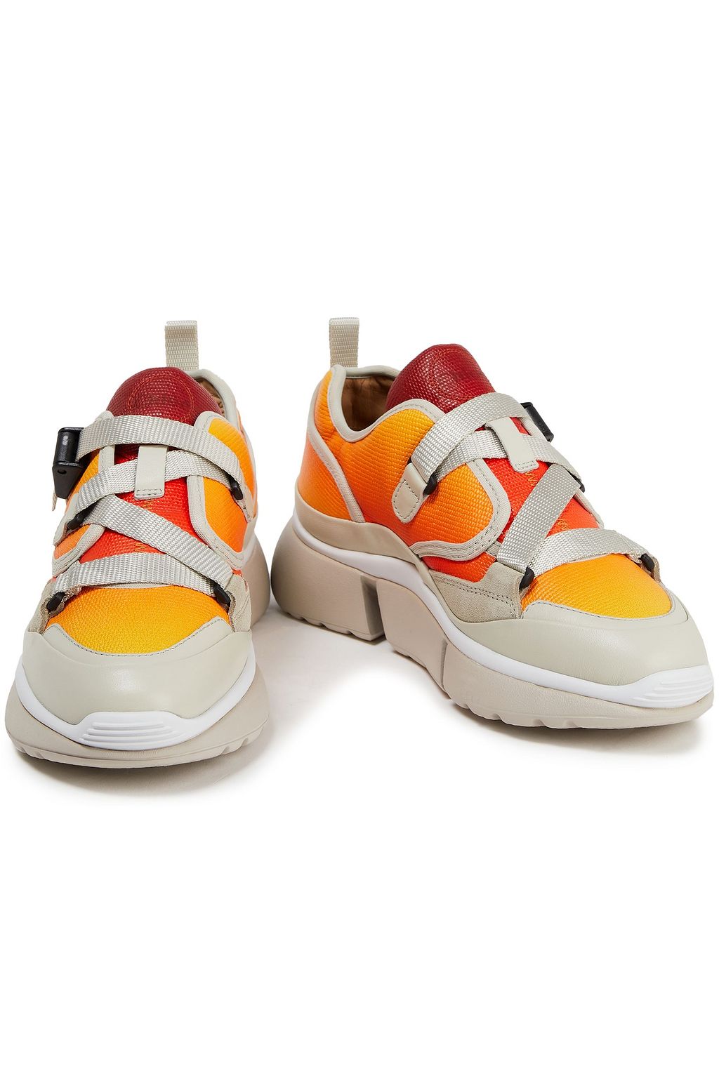 CHLOÉ Dégradé lizard-effect leather sneakers