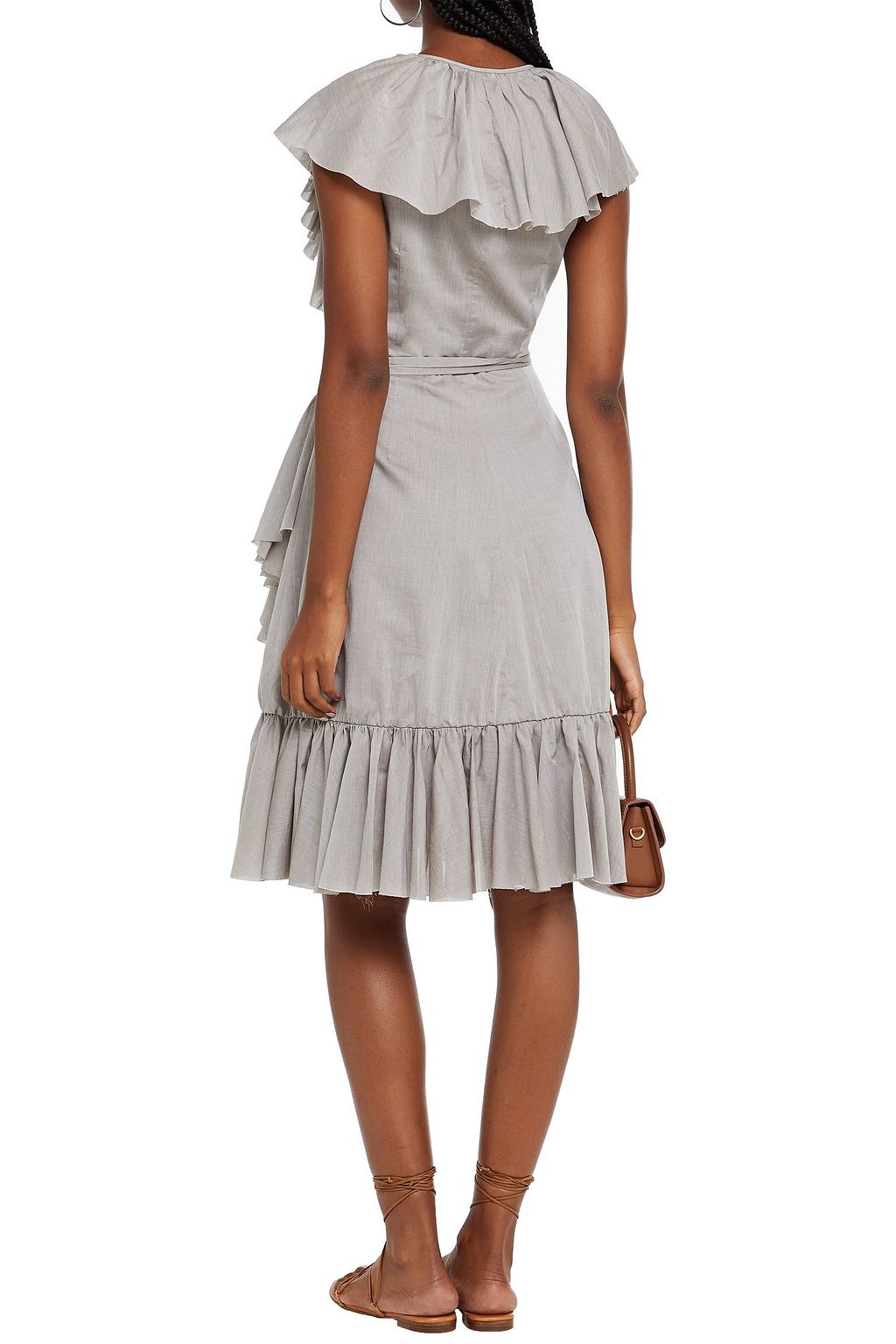 LOUP CHARMANT Callela ruffled cotton wrap dress