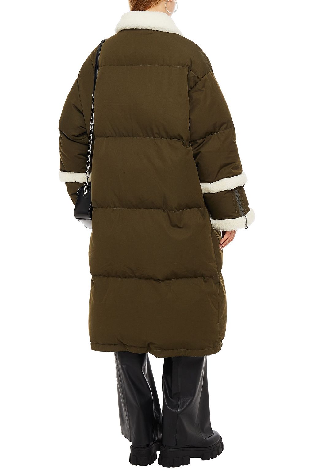 STAND STUDIO Faux shearling-trimmed quilted shell coat