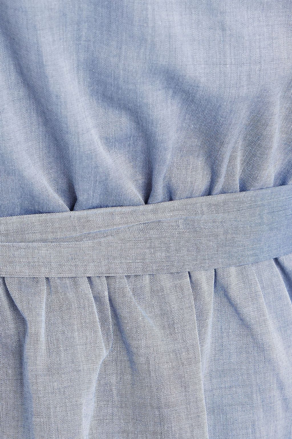 LOUP CHARMANT Ruffled cotton-voile mini wrap dress