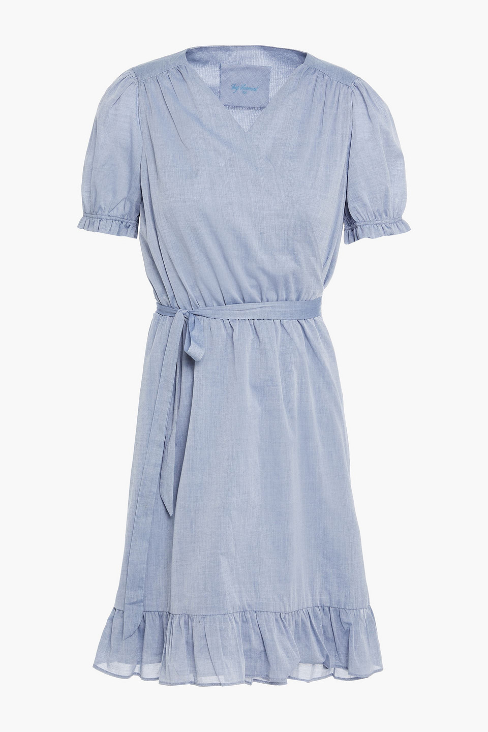 Loup Charmant Ruffled cotton-voile mini wrap dress