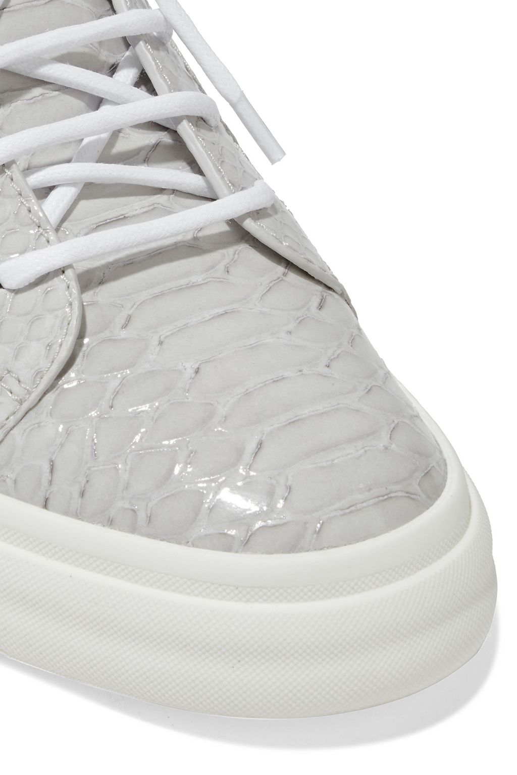 GIUSEPPE ZANOTTI Frankie zip-detailed snake-effect leather sneakers