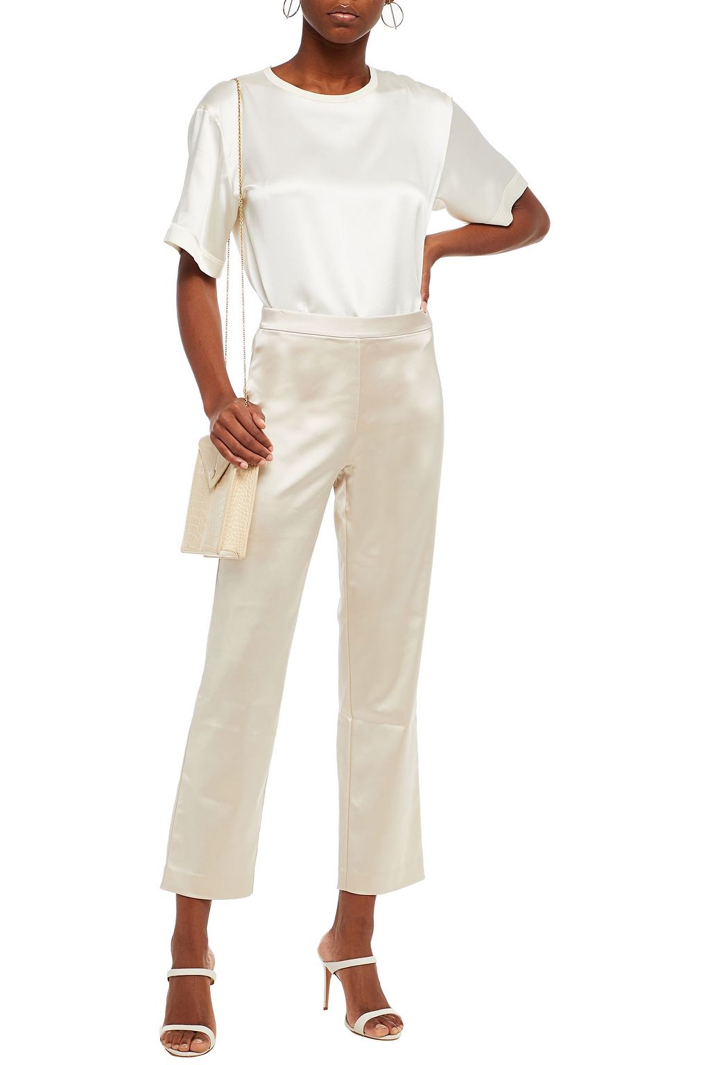 ST. JOHN Satin slim-leg pants