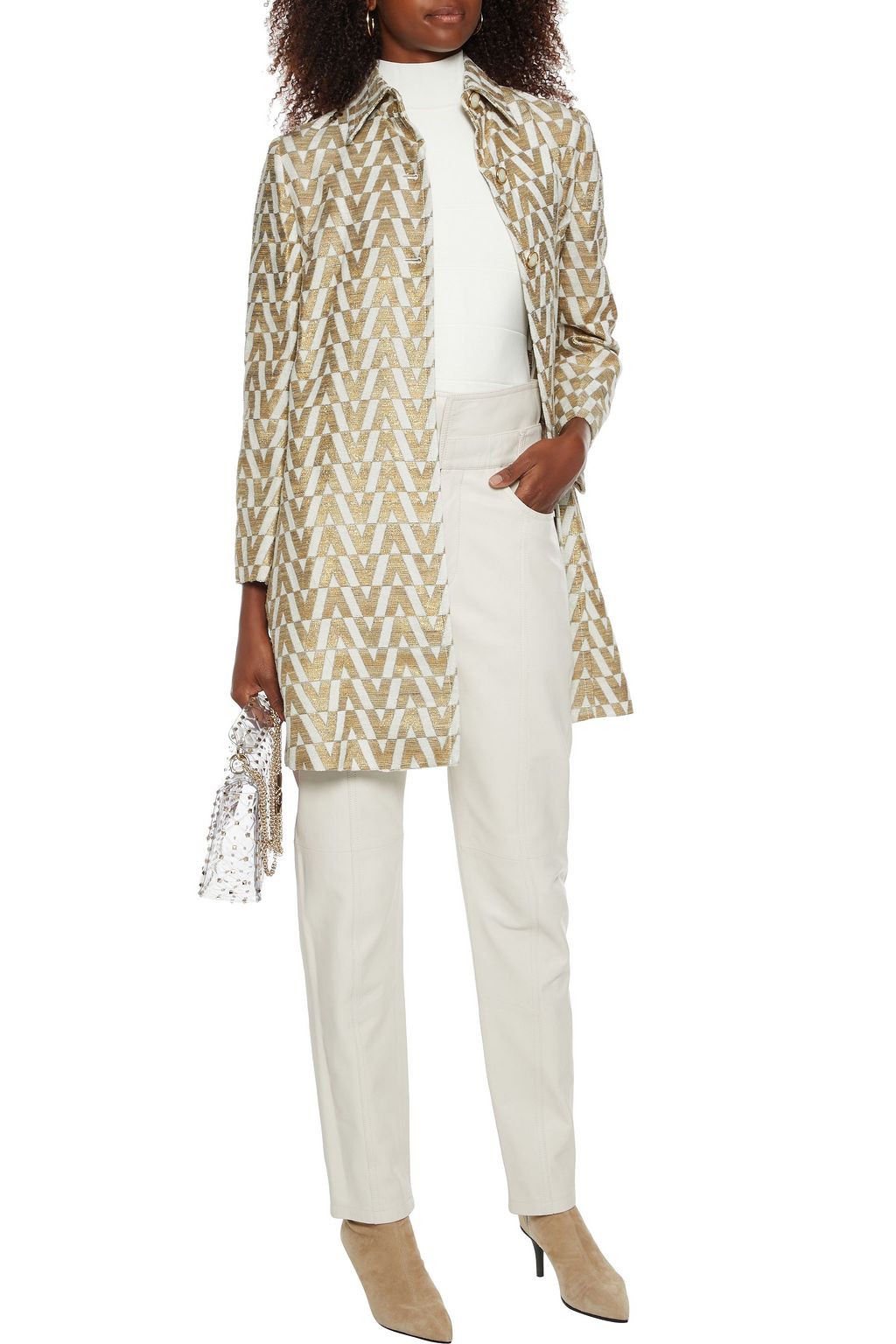 VALENTINO GARAVANI Metallic jacquard coat
