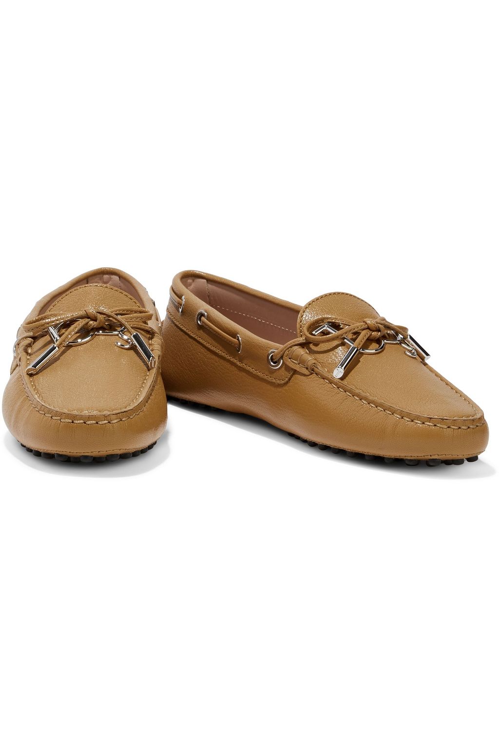 TOD'S Heaven logo-appliquéd textured-leather loafers
