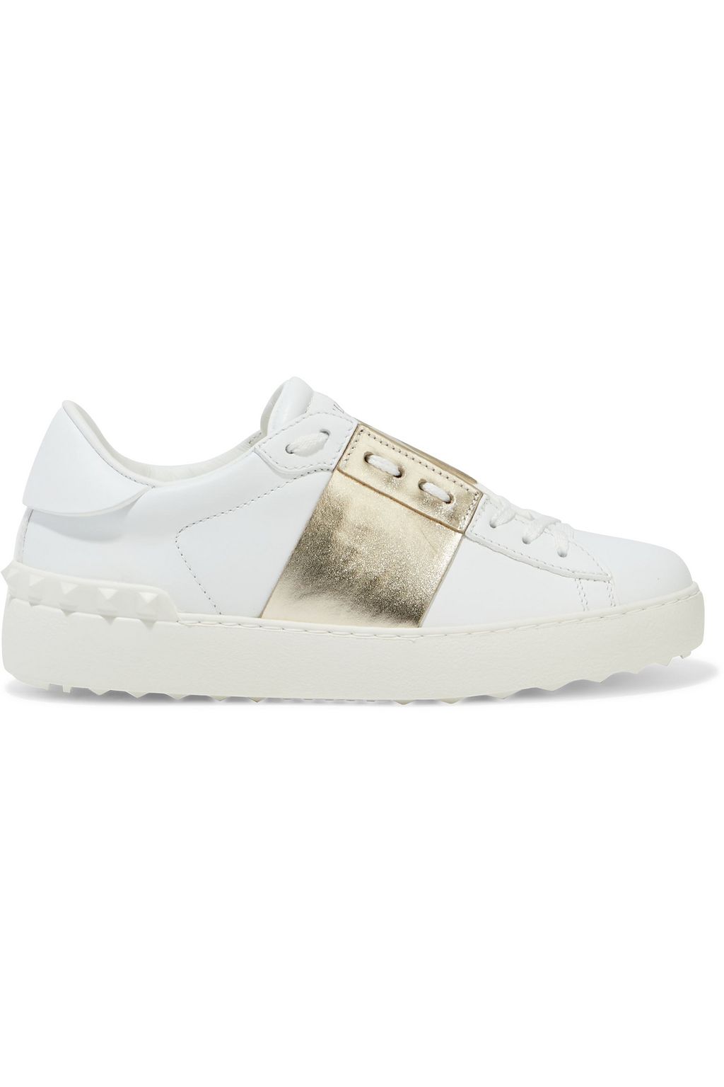 VALENTINO GARAVANI Open two-tone leather sneakers | THE OUTNET