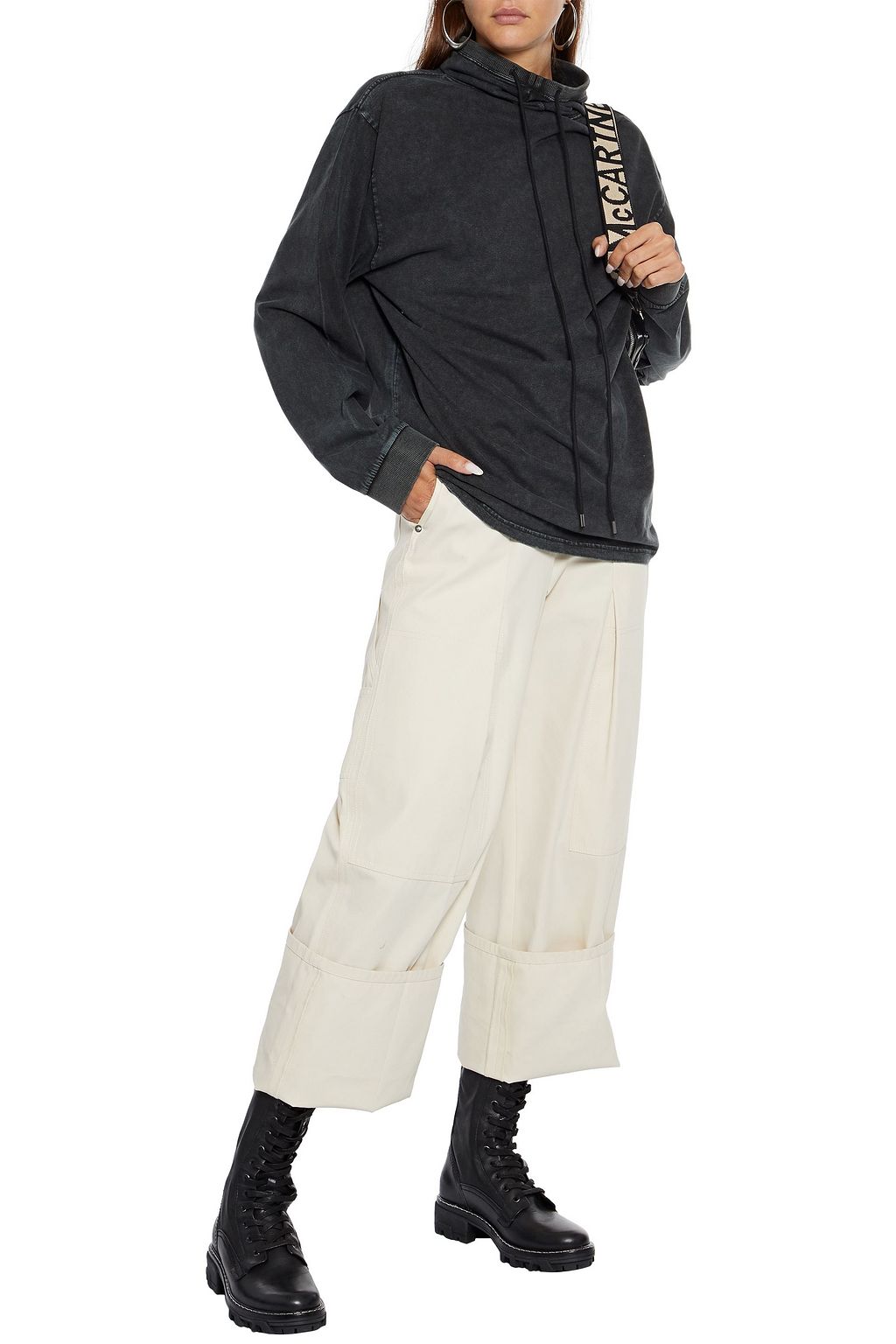 R13 Maskup faded cotton-jersey sweatshirt