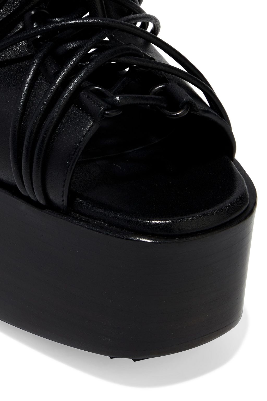 RICK OWENS Megalaced Kiss cutout leather platform sandals