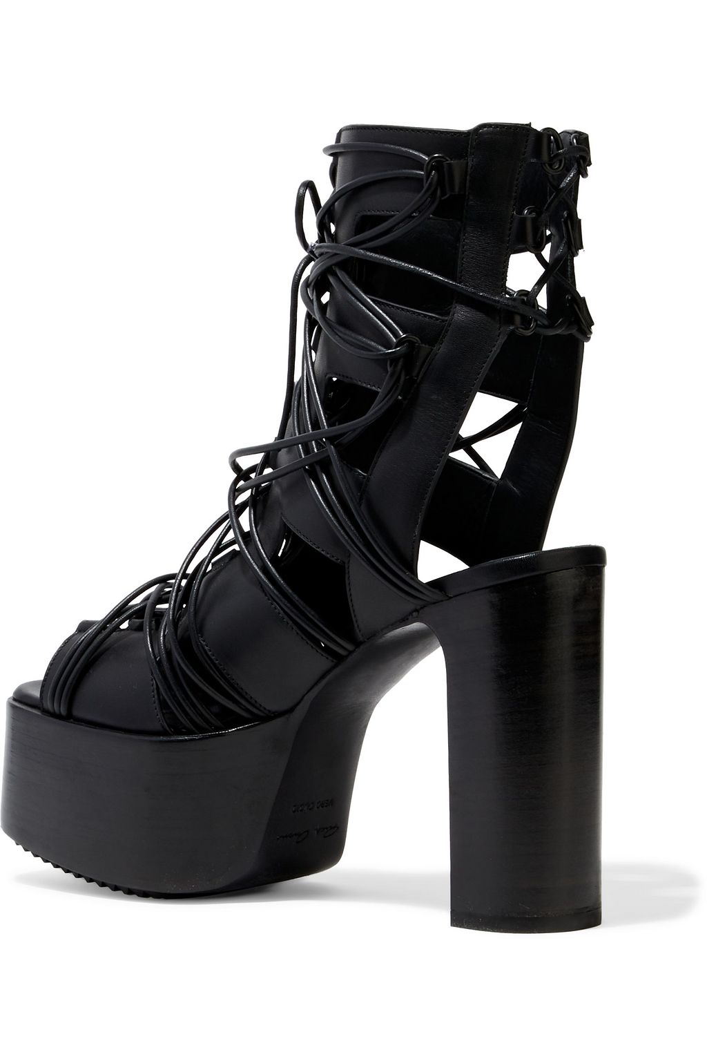 RICK OWENS Megalaced Kiss cutout leather platform sandals