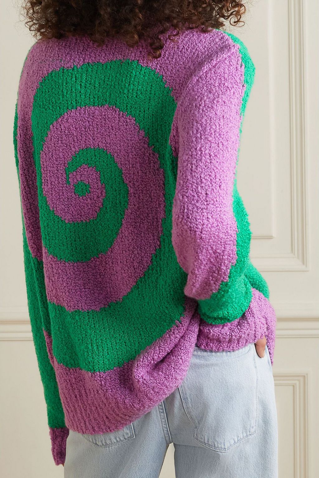 THE ELDER STATESMAN Bouclé-Pullover aus einer Kaschmir-Seidenmischung
