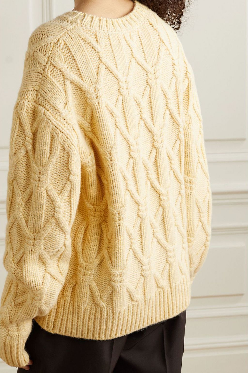 THE ELDER STATESMAN Oversized-Pullover aus Kaschmir in Zopfstrick