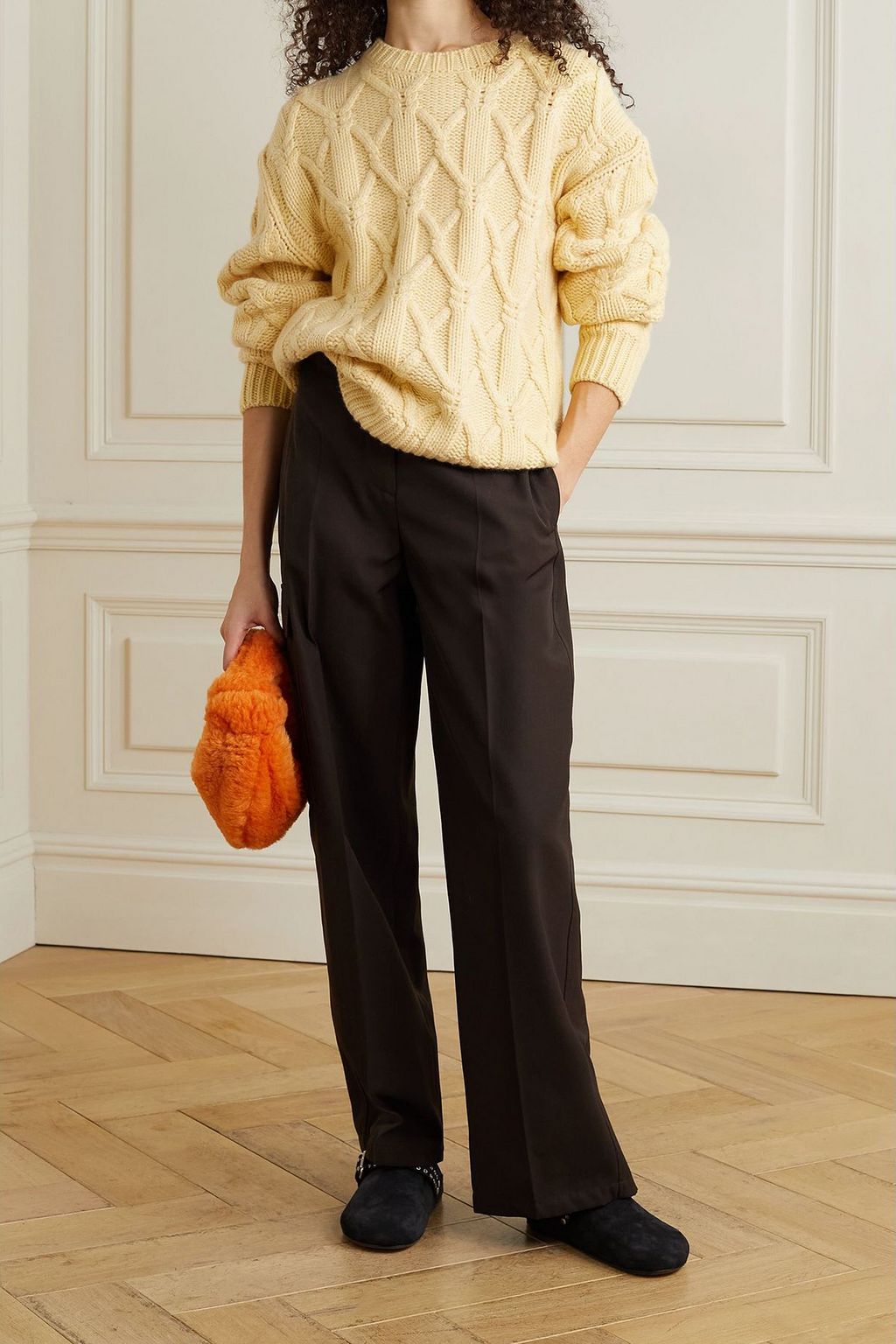 THE ELDER STATESMAN Oversized-Pullover aus Kaschmir in Zopfstrick