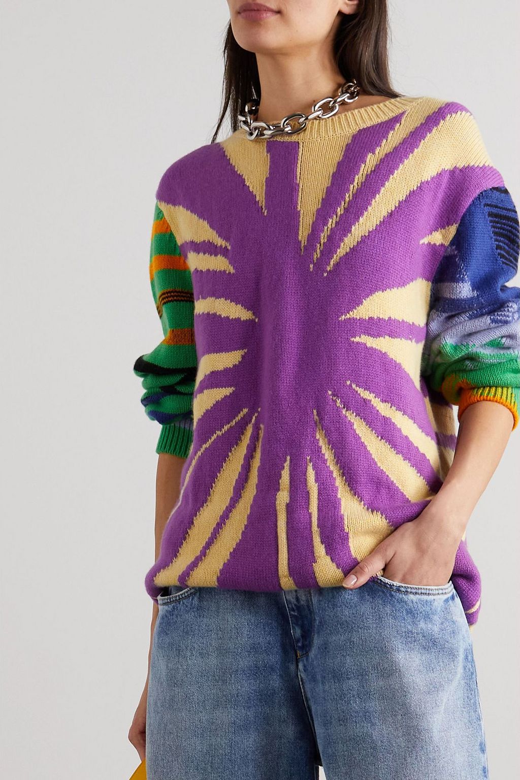 THE ELDER STATESMAN Fantasy jacquard-knit cashmere sweater