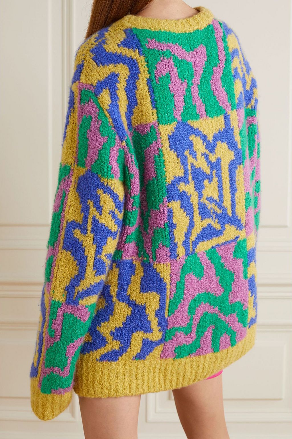 THE ELDER STATESMAN Pullover aus Kaschmir-Bouclé mit Jacquard-Muster