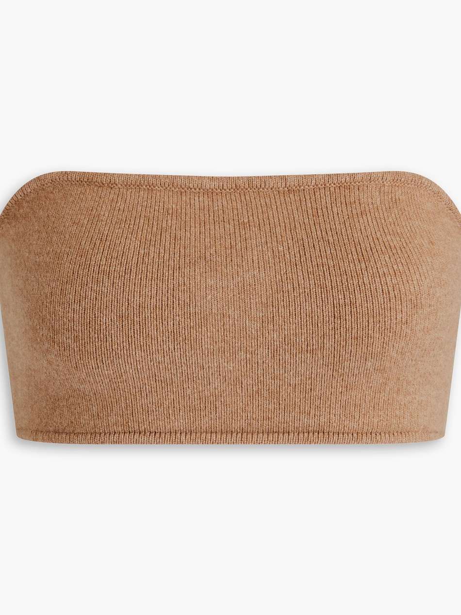 selah strapless cropped cashmere top