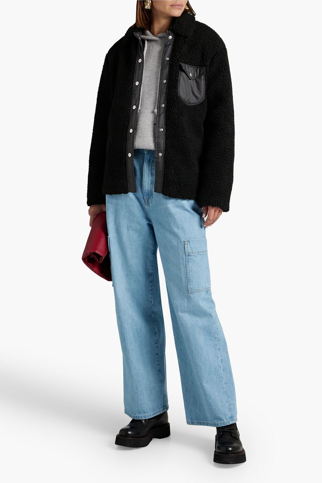 RAG & BONE Elliot shell-trimmed fleece jacket