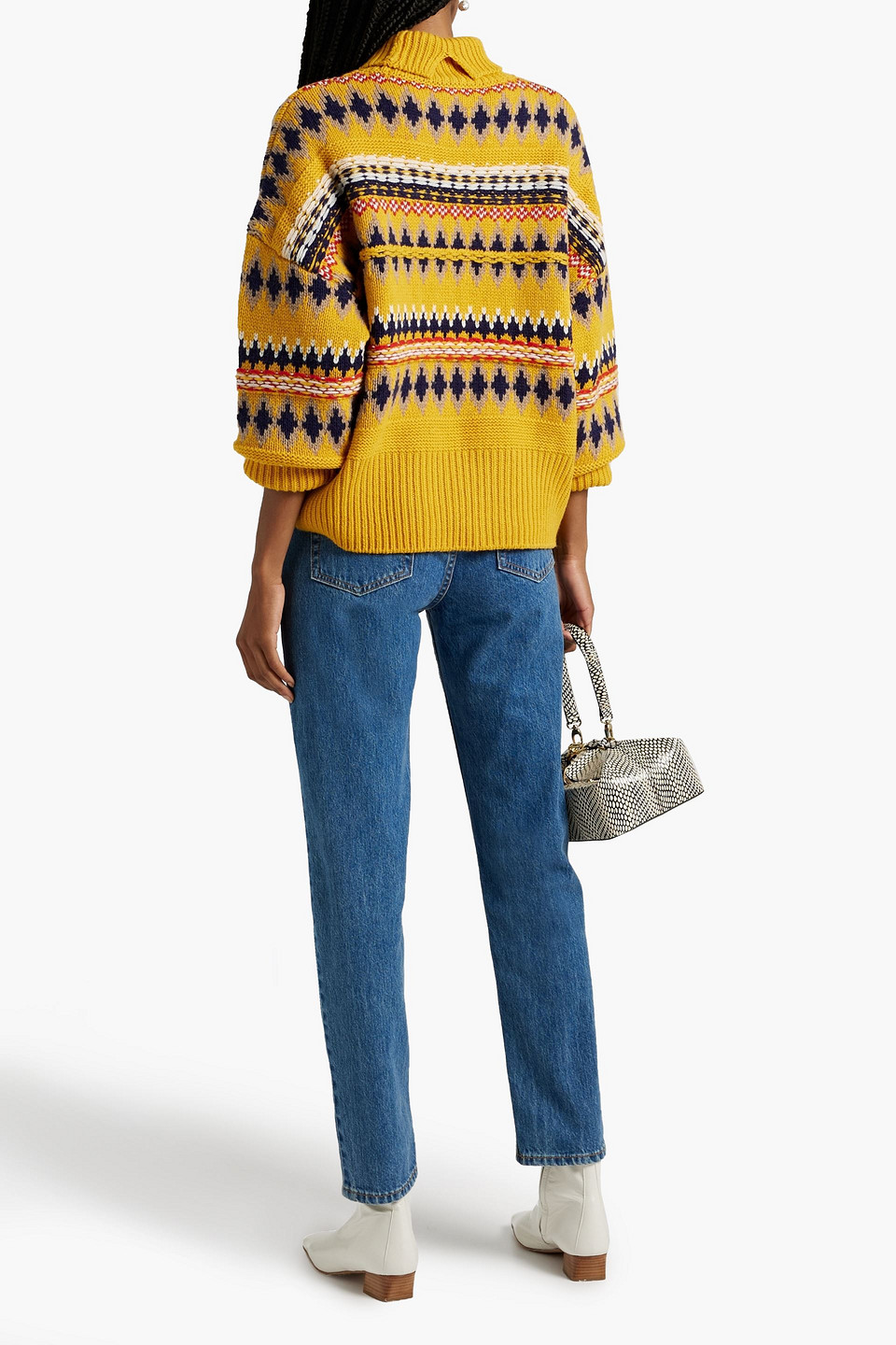 Rag & Bone Willow Fair Isle Wool Turtleneck Sweater In Yellow