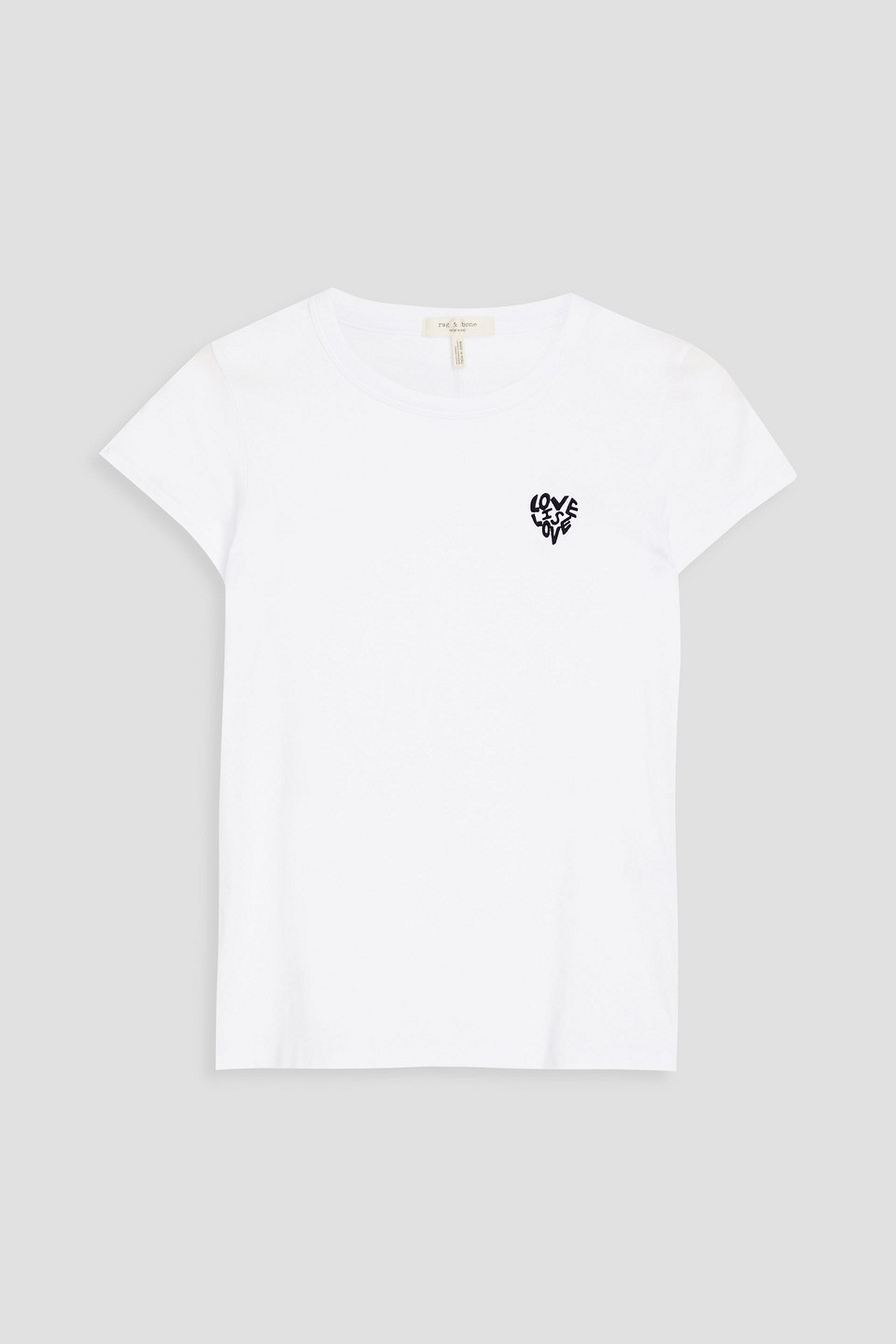 rag & bone - embroidered organic cotton-jersey t-shirt - white - xxs