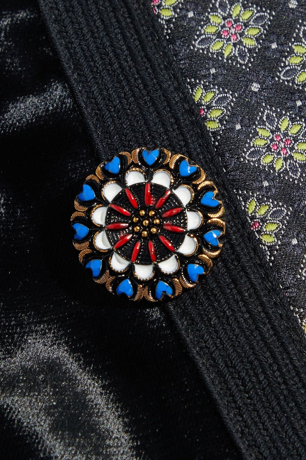 ETRO Button-embellished jacquard-trimmed velvet jacket