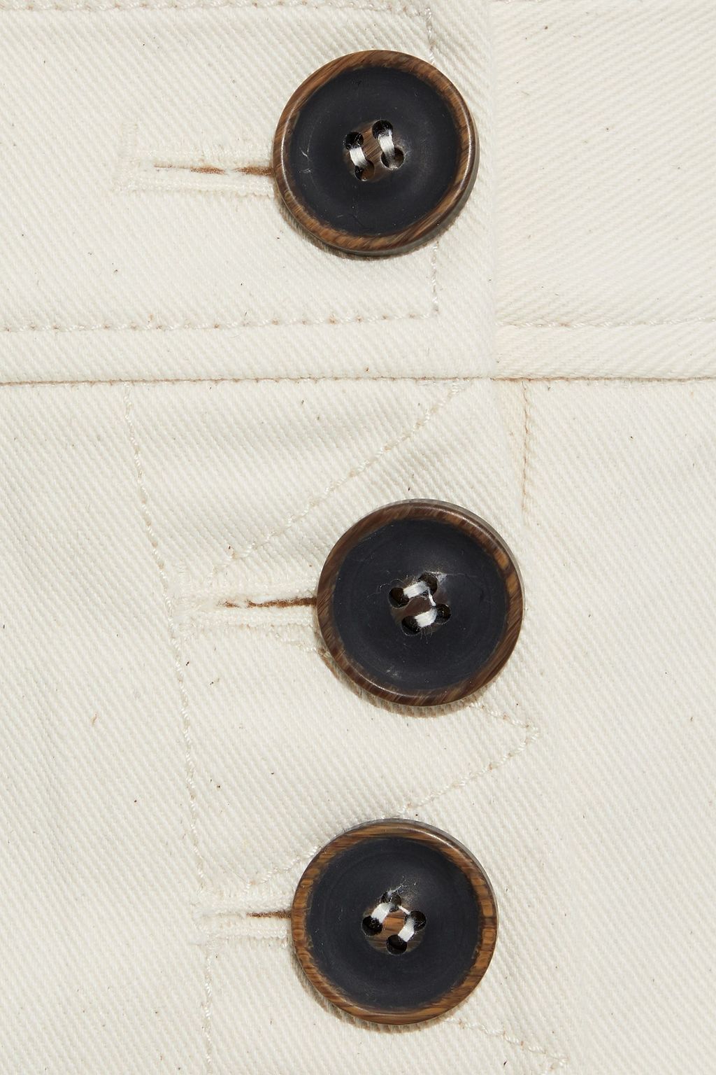REJINA PYO Brodie denim-trimmed cotton-twill wide-leg pants