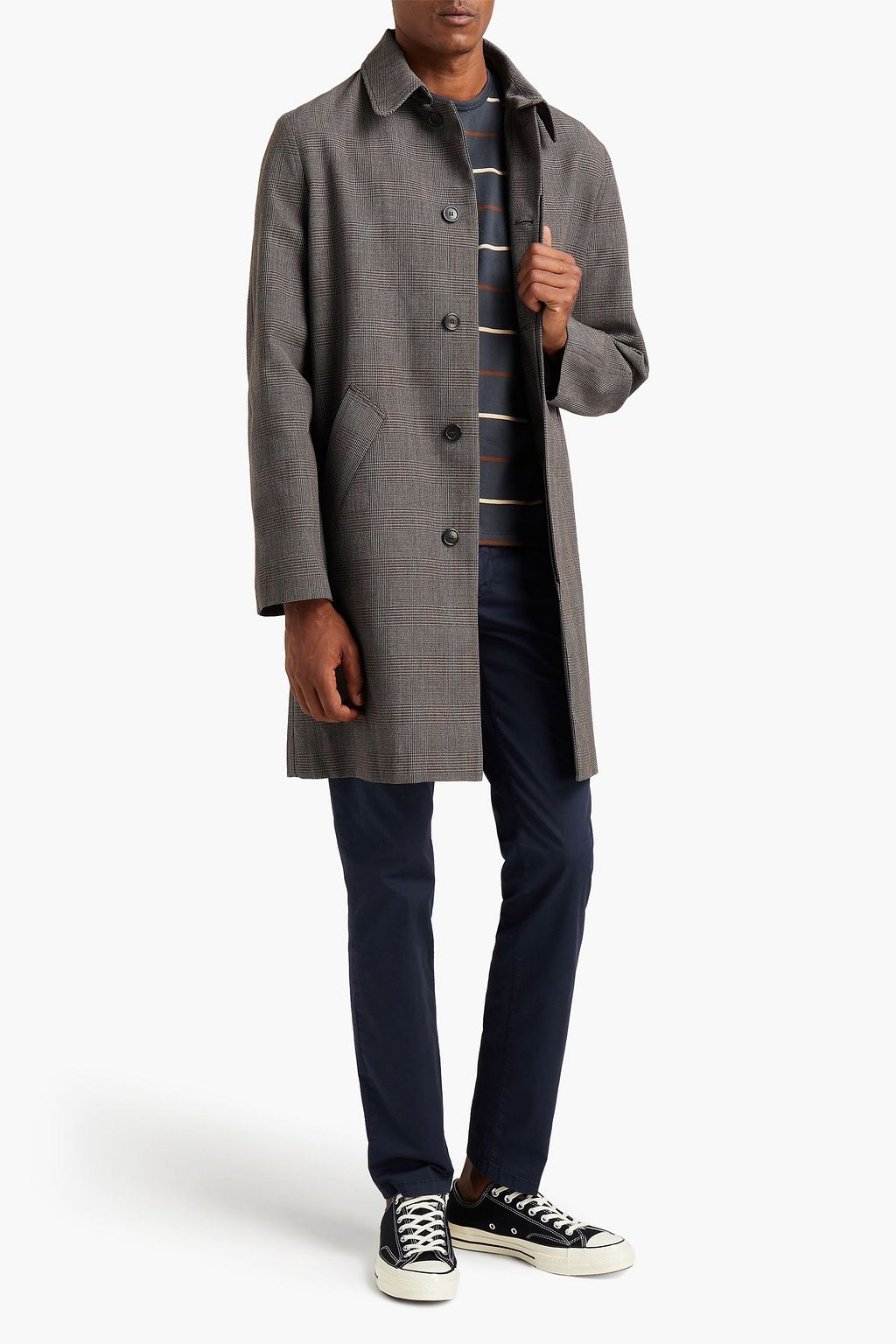A.P.C. Prince of Wales checked jacquard coat
