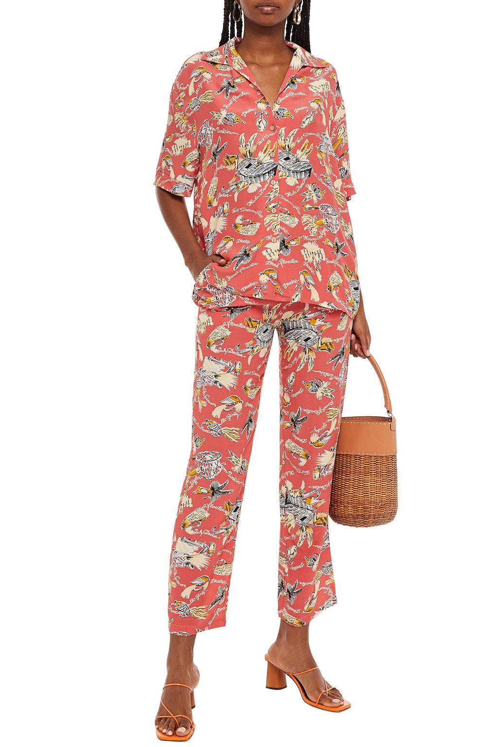 ANTIK BATIK Hilo printed crepe straight-leg pants