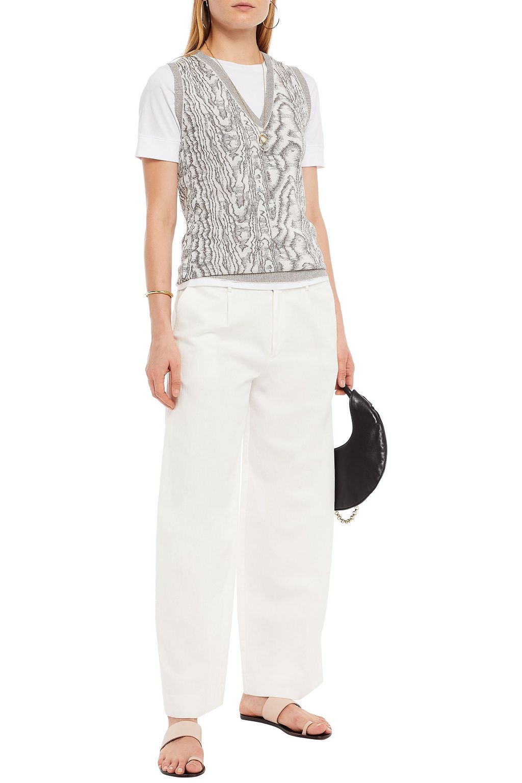 MISSONI Metallic intarsia-knit vest