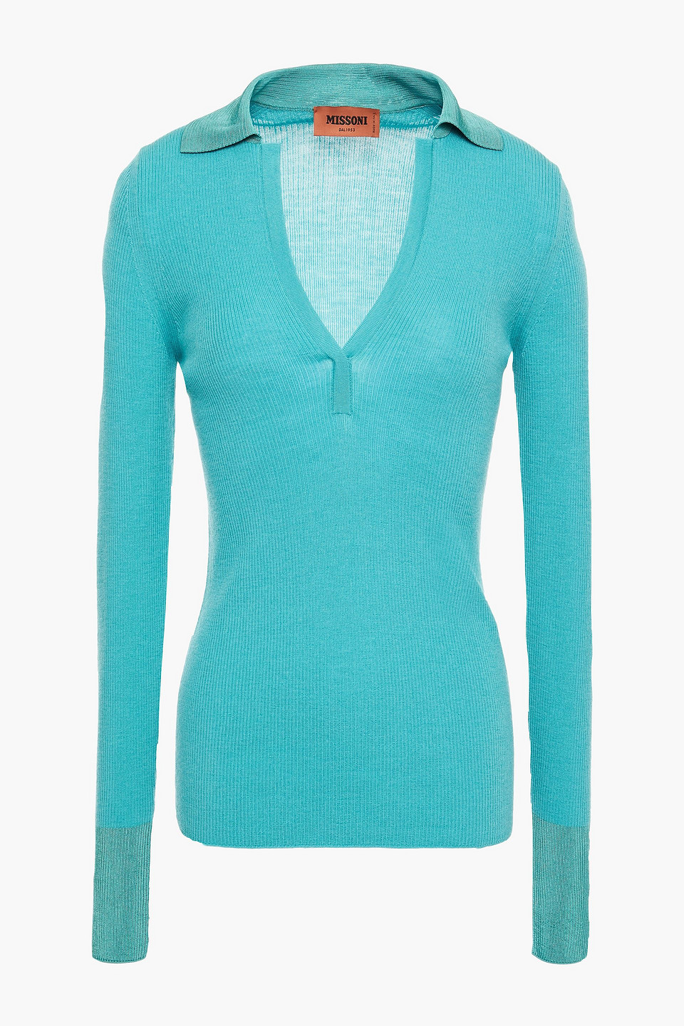 Missoni Woman Ribbed Wool-blend Sweater Turquoise Size 46