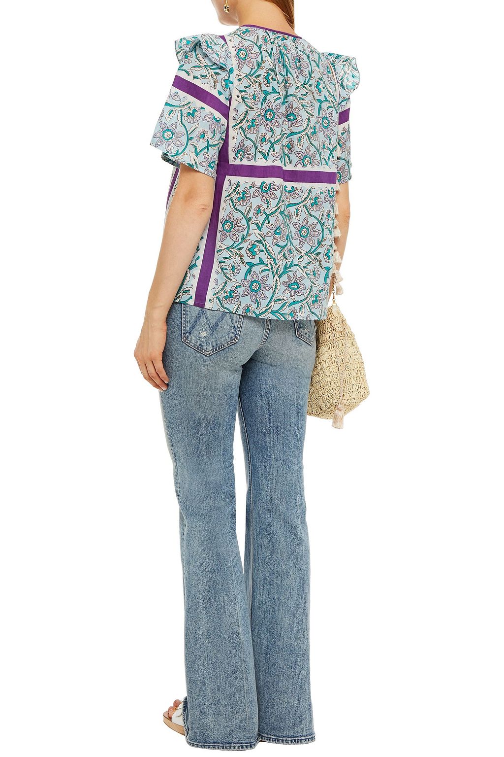ANTIK BATIK Marius floral-print cotton top