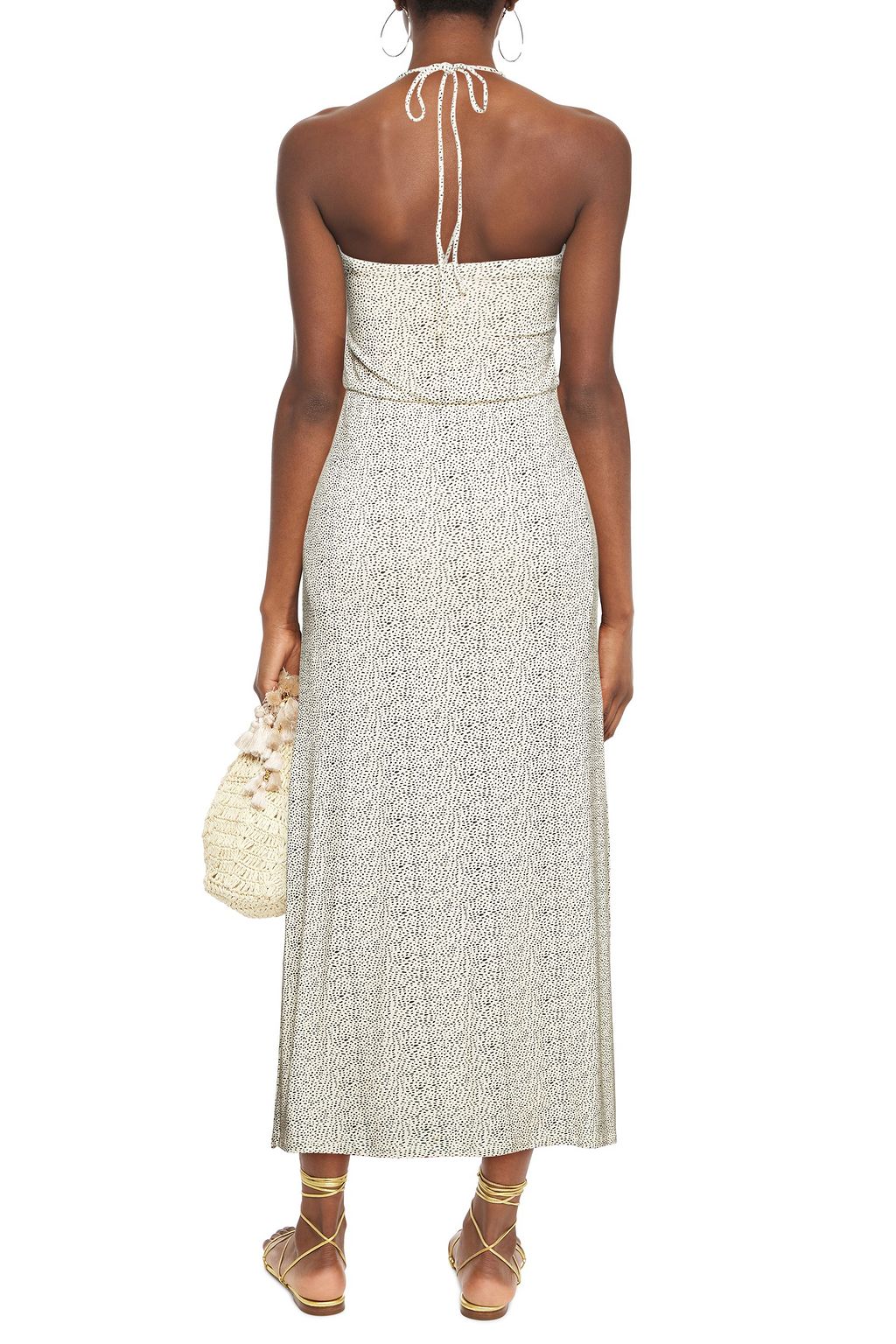 VIX PAULA HERMANNY Cutout ruched printed jersey midi dress