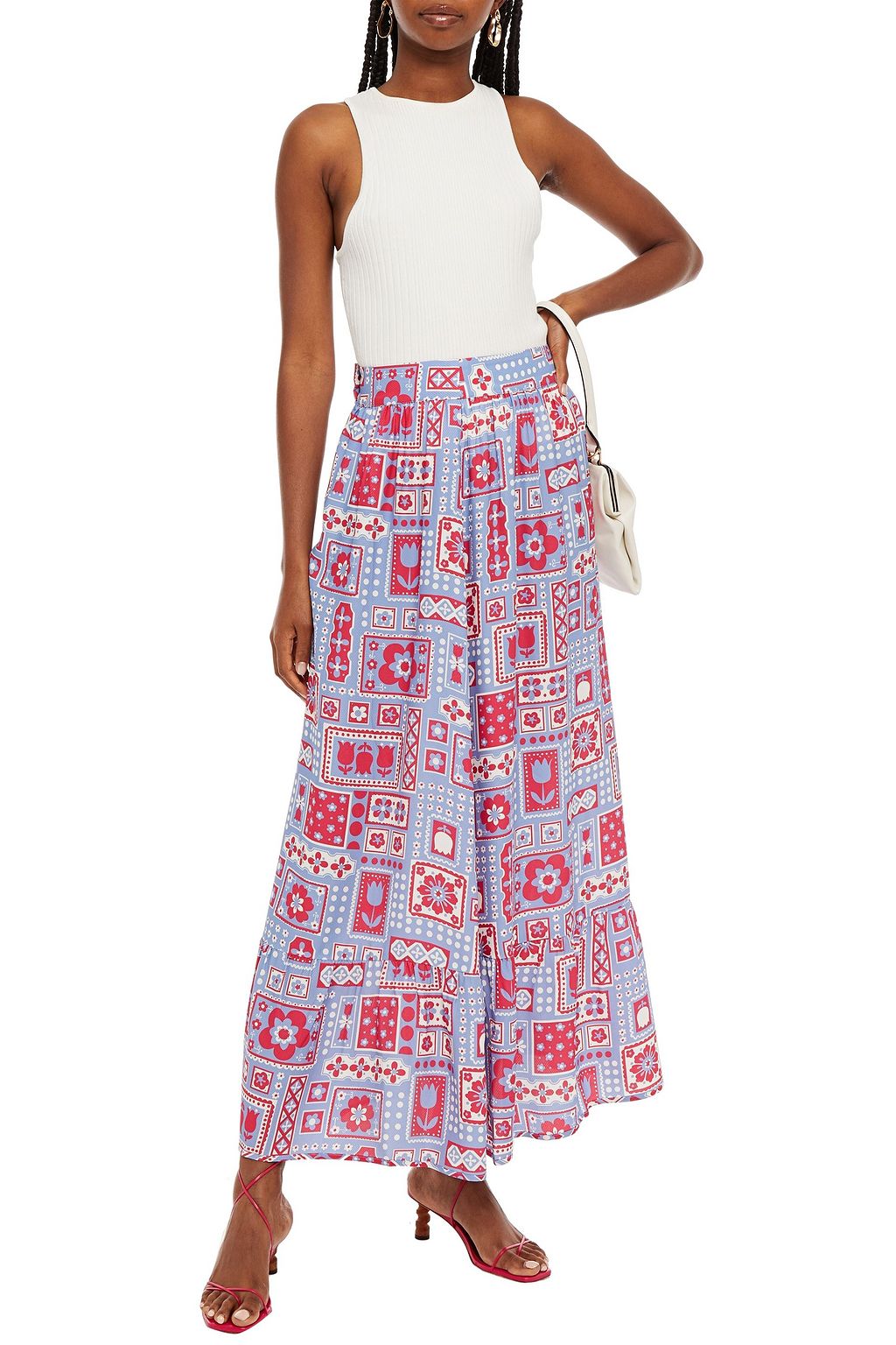 ANTIK BATIK Honoka printed twill maxi skirt