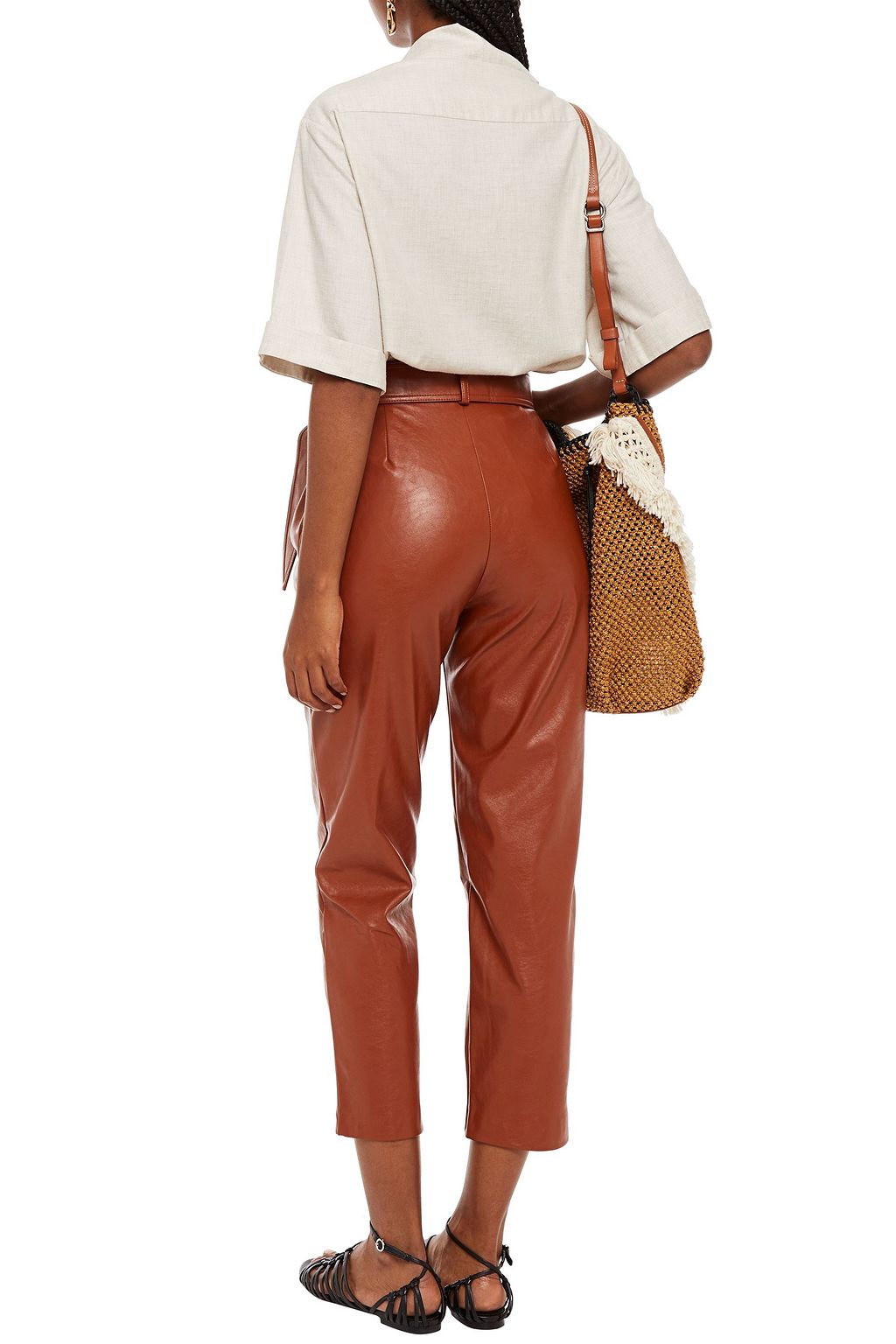 ANTIK BATIK Meryl cropped faux leather tapered pants