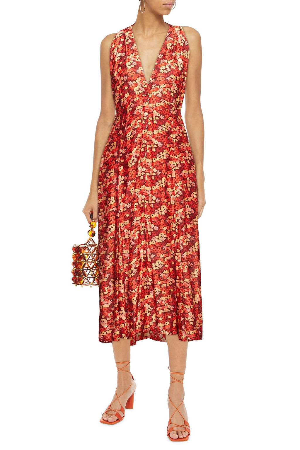 VIX PAULA HERMANNY Floral-print woven halterneck midi dress