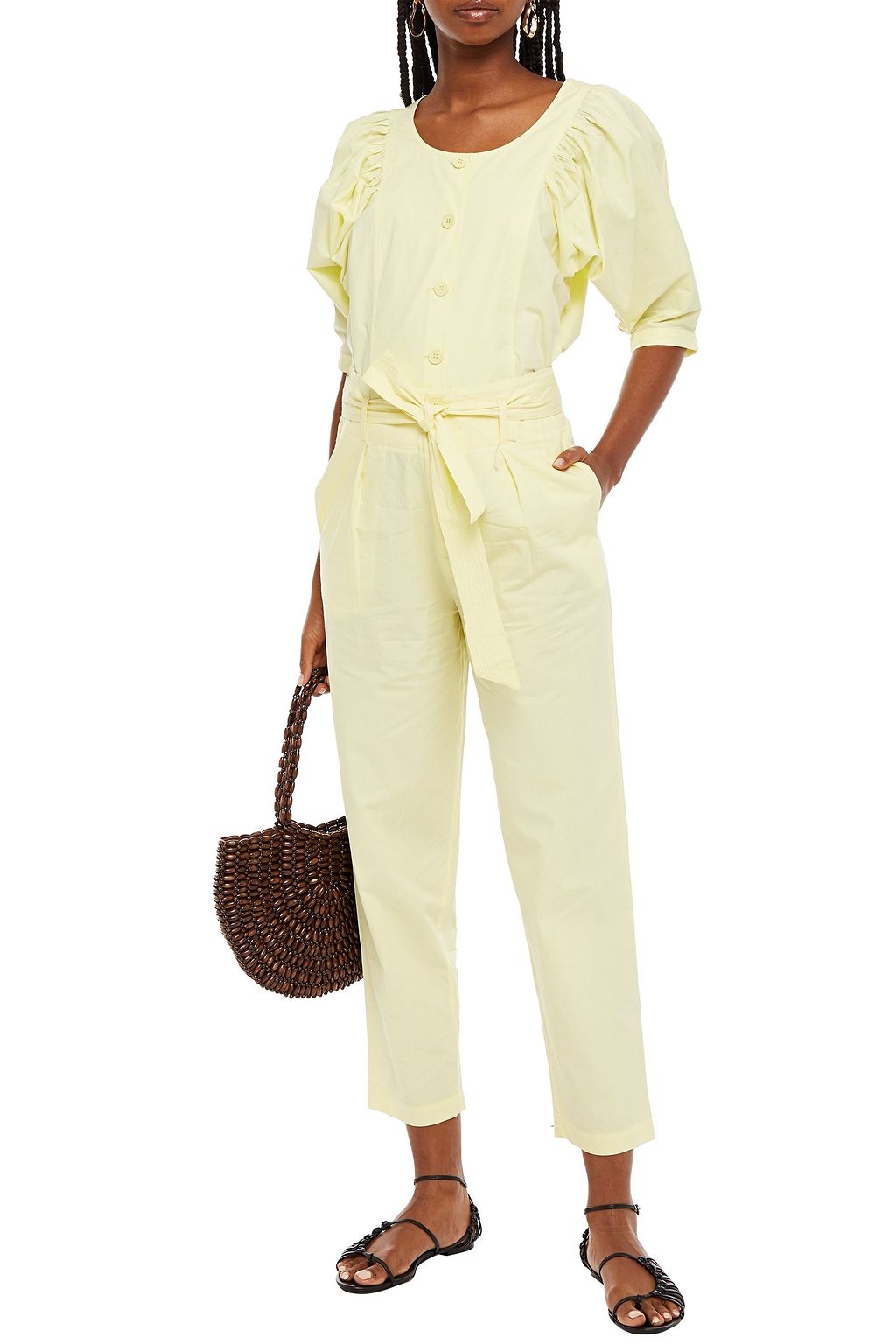 ANTIK BATIK Kala cropped cotton-poplin tapered pants