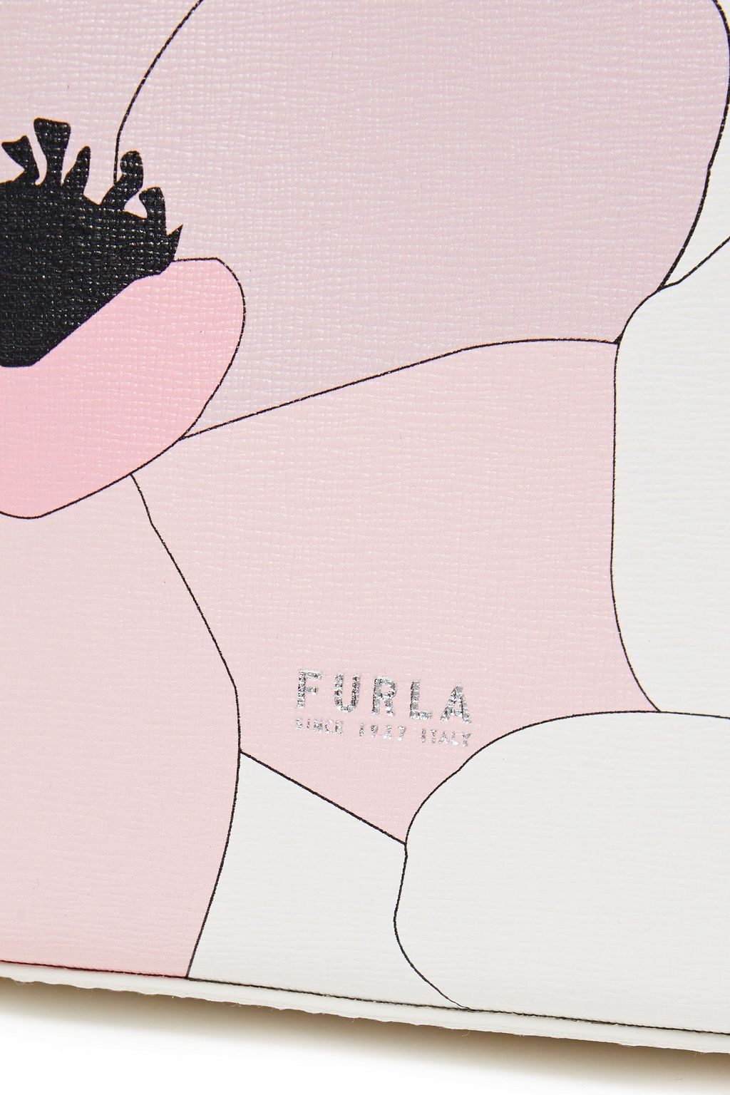 FURLA Floral-print textured-leather tote