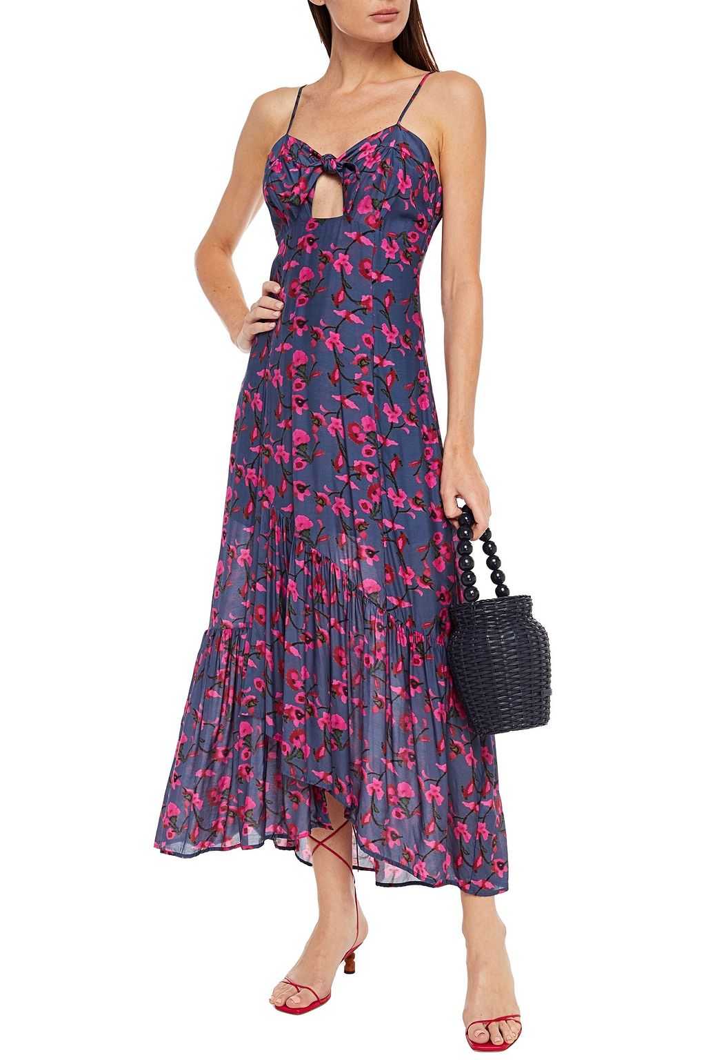 VIX PAULA HERMANNY Fiore Bia knotted floral-print voile midi dress