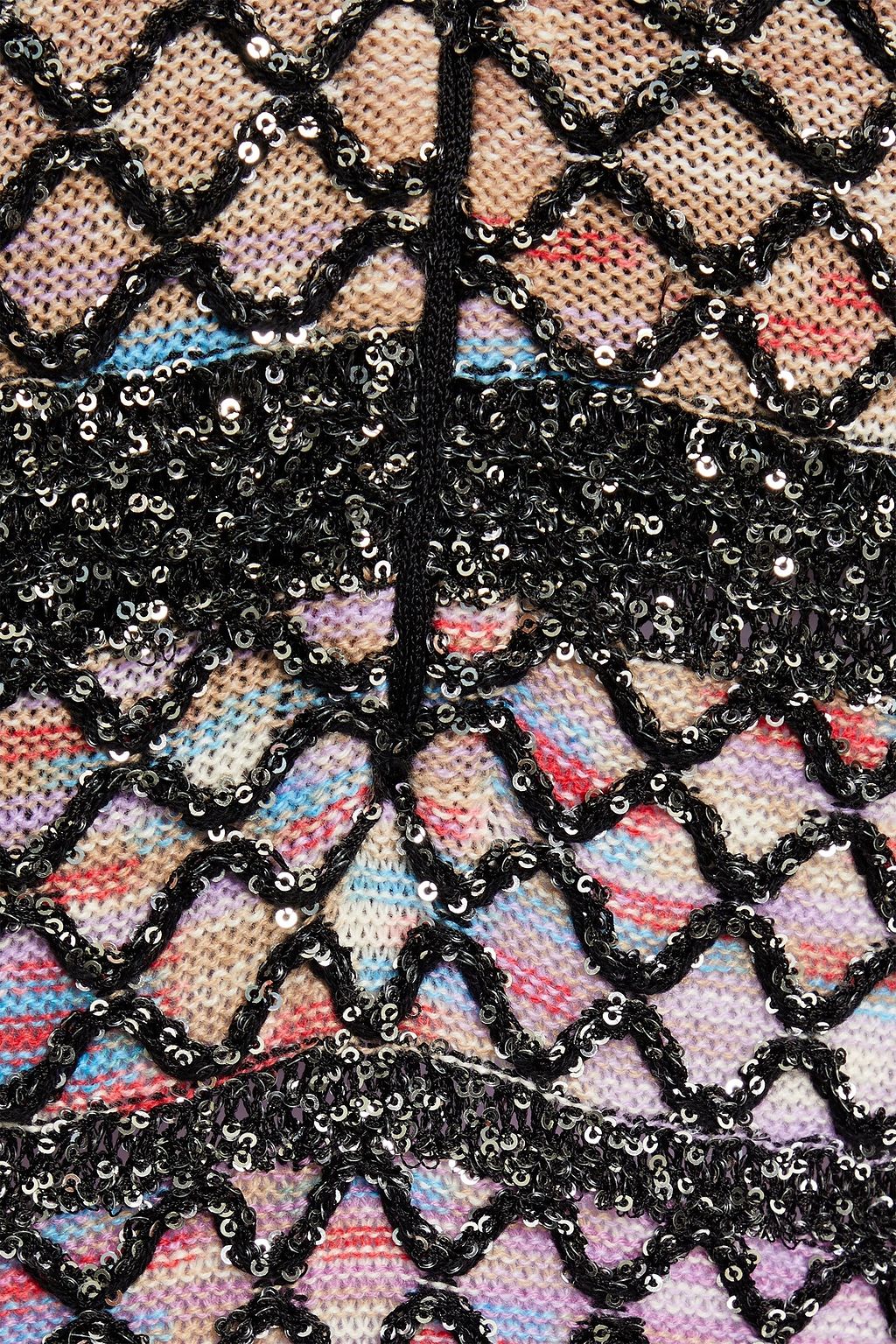 MISSONI Embellished intarsia wool-blend mini dress