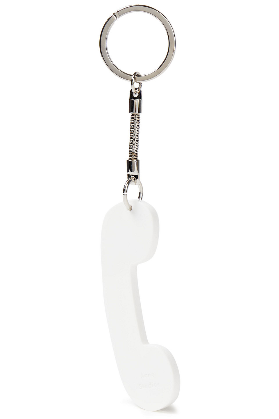 Acne Studios Silver-tone Acrylic Keychain In White