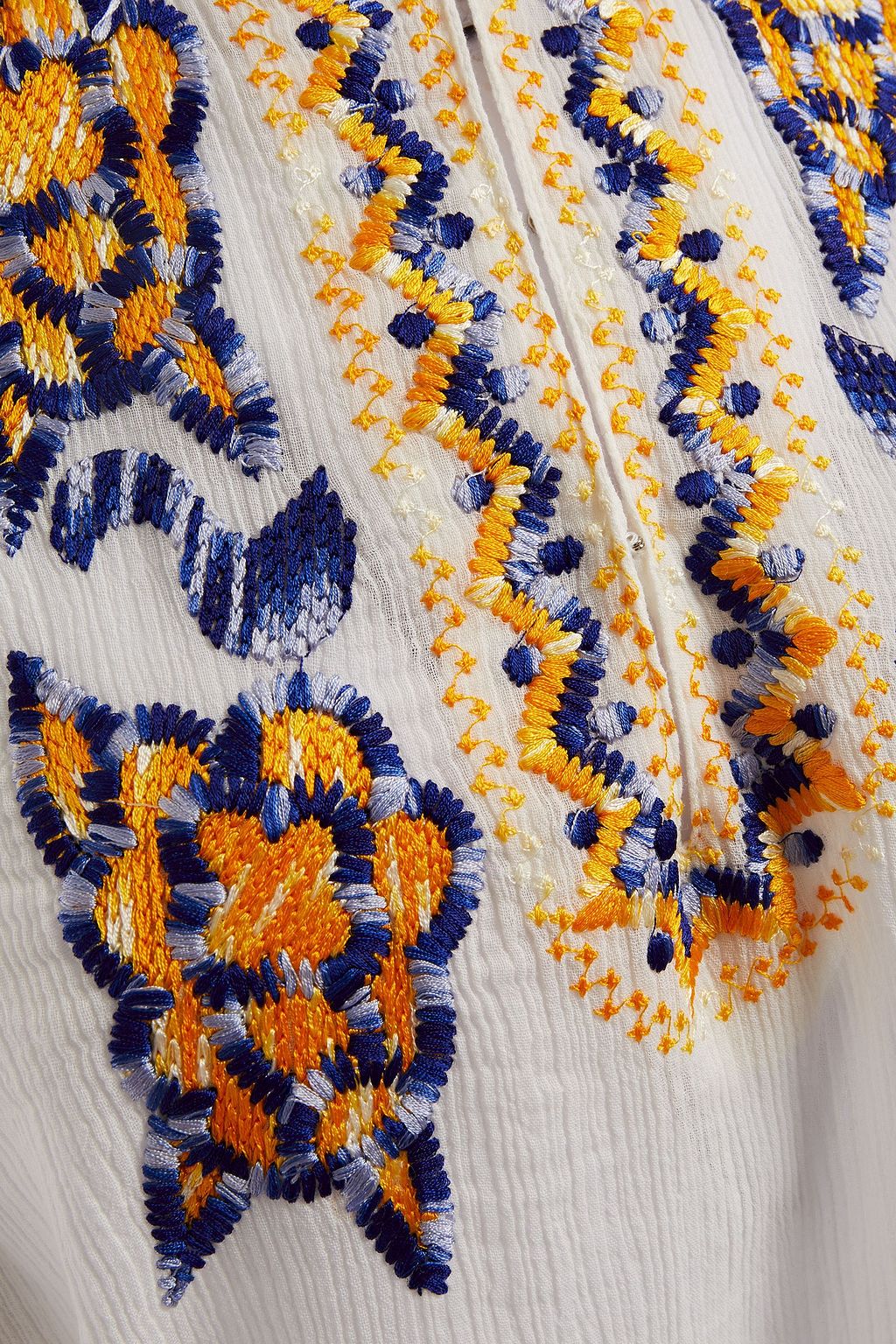 ANTIK BATIK Miguel embroidered cotton-gauze blouse