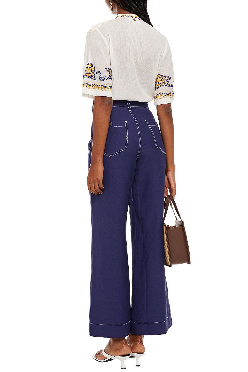 ANTIK BATIK Miguel embroidered cotton-gauze blouse