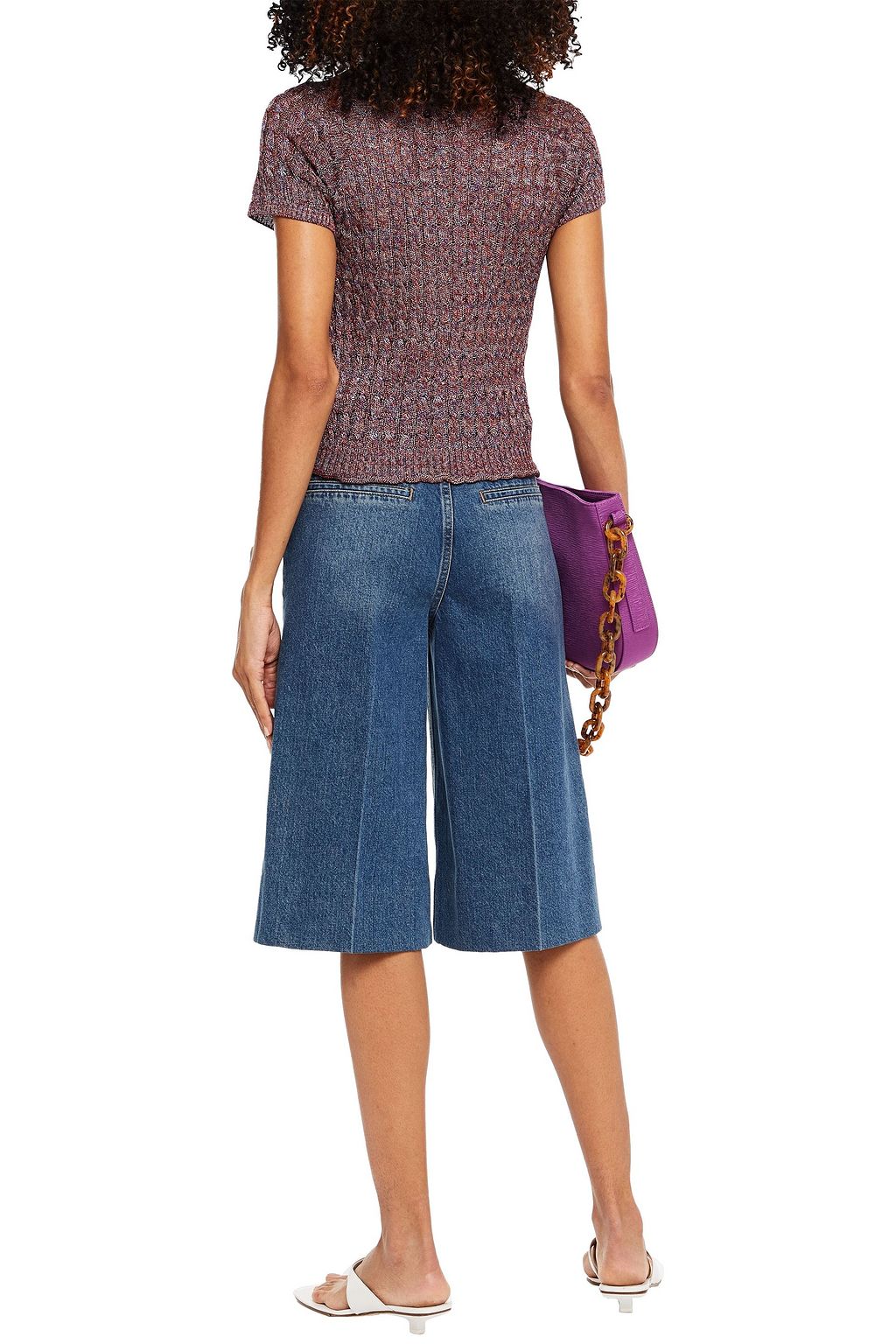 MISSONI Cropped metallic cable-knot top