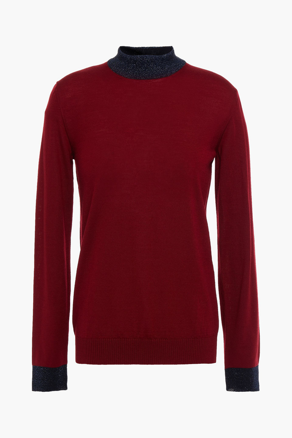 Missoni Woman Metallic-trimmed Wool-blend Turtleneck Sweater Brick Size 44