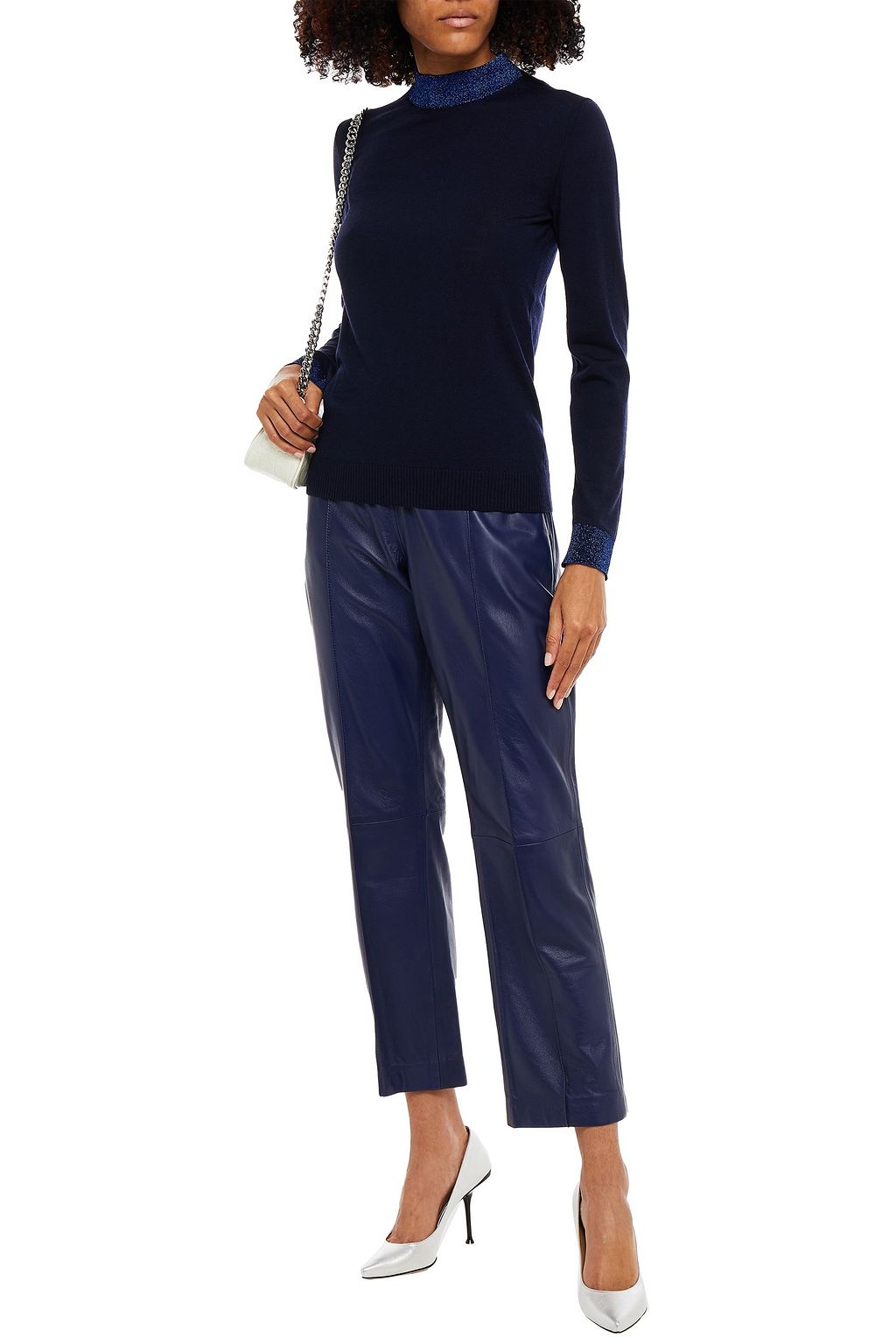 MISSONI Metallic-trimmed wool-blend turtleneck sweater